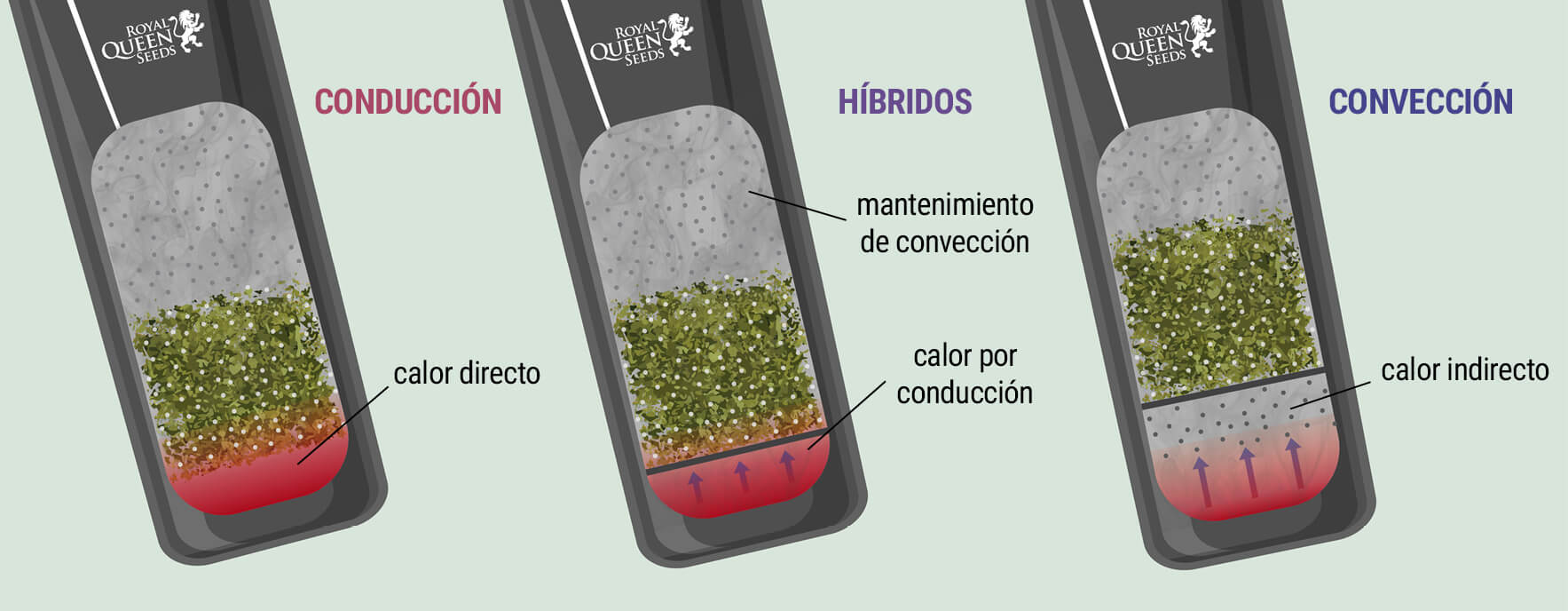 Método de calentamiento: conducción vs convección