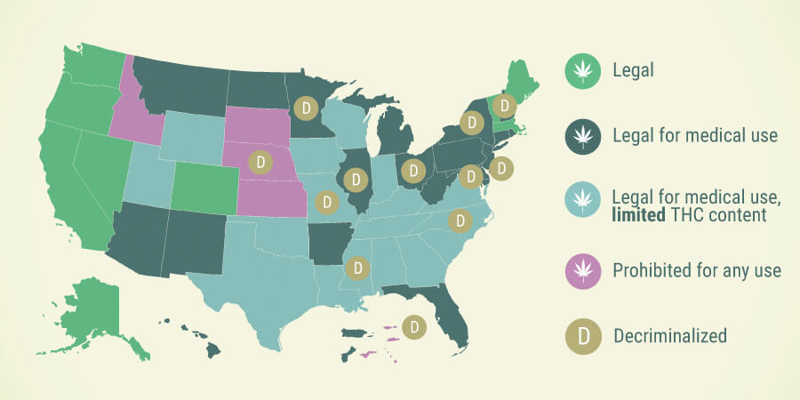 ¿Dónde está el cannabis legal en los Estados Unidos?