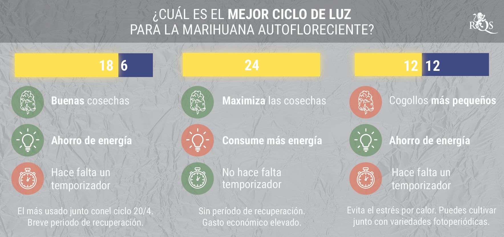 ¿CUÁL ES EL MEJOR CICLO DE LUZ PARA EL CANNABIS AUTOFLORECIENTE?