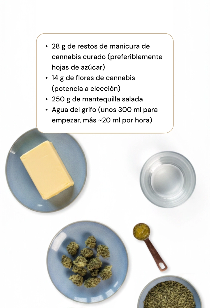 Ingredientes de la mantequilla de cannabis