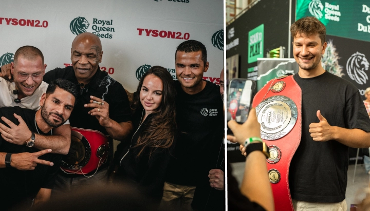 Mike Tyson se reúne con el equipo de Royal Queen Seeds Descubre a Mike Tyson con el equipo de Royal Queen Seeds durante el evento TYSON 2.0, celebrando la cultura y la comunidad del cannabis.