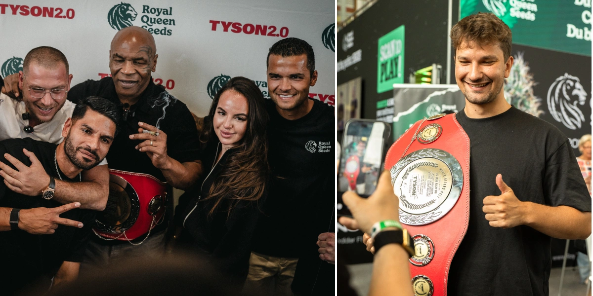 Mike Tyson se reúne con el equipo de Royal Queen Seeds Descubre a Mike Tyson con el equipo de Royal Queen Seeds durante el evento TYSON 2.0, celebrando la cultura y la comunidad del cannabis.