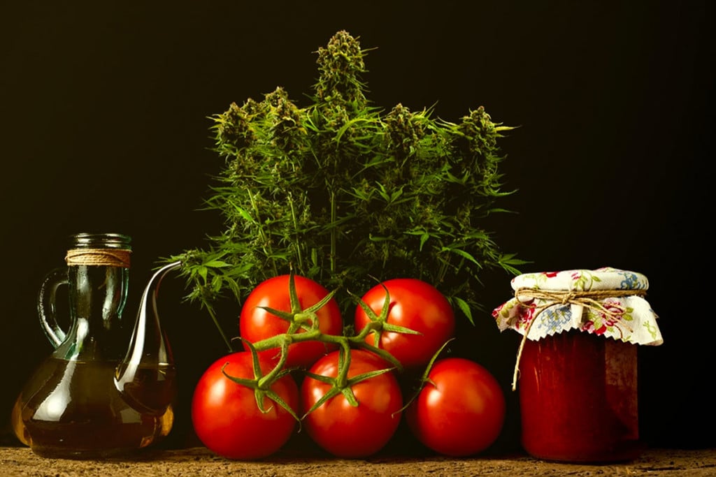 Vinagreta de tomate con aceite de CBD